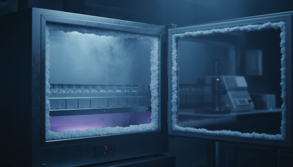Laboratory cold storage with sample vials