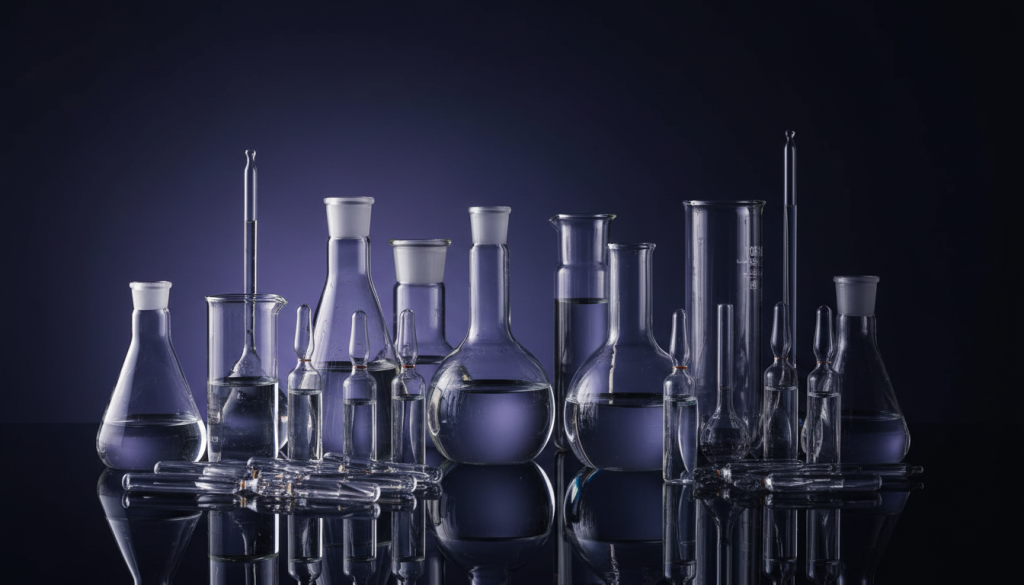 Scientific glassware in a research laboratory
