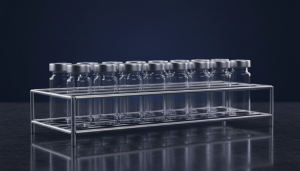 Rack of laboratory sample vials