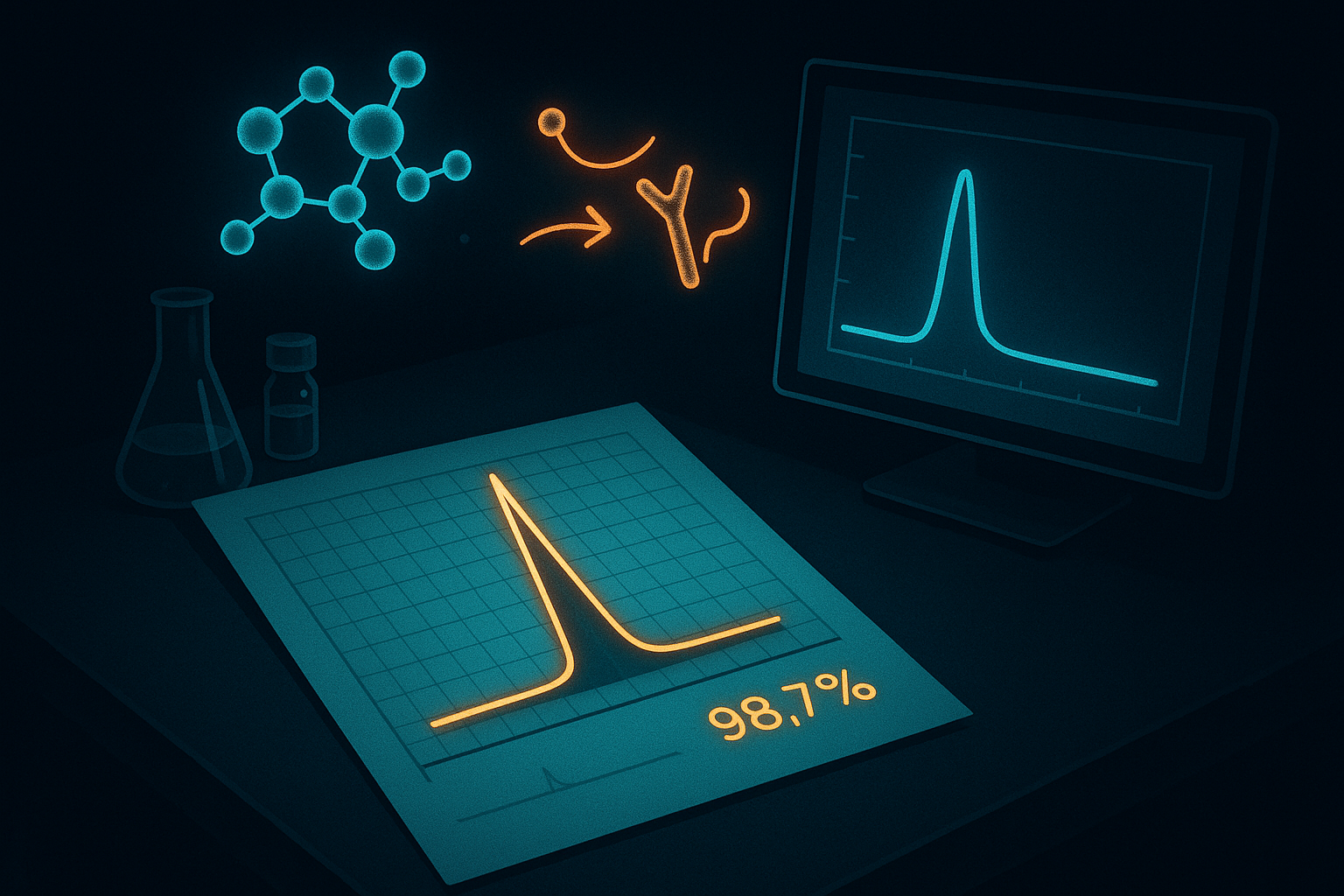 HPLC chromatogram showing a single sharp purity peak for a compound sample analysis